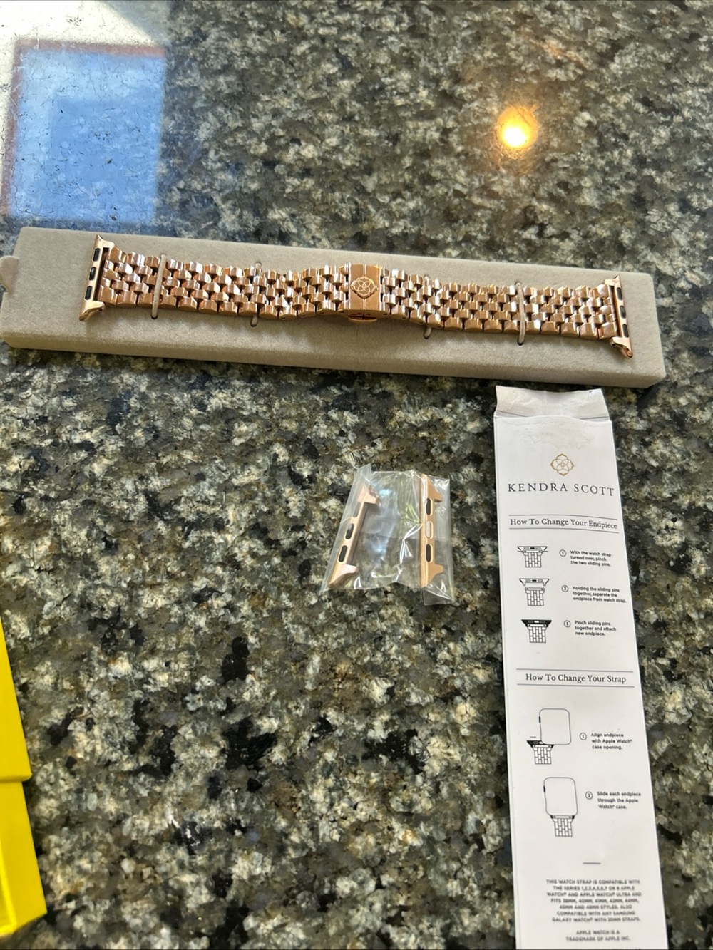 Kendra Scott Alex 5 Link Rose Gold Stainless Steel Apple Watch Band Women NEW - Picture 6 of 7